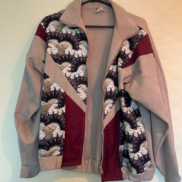 Vintage Patterned Zip Up Light Jacket - Picture 3 of 13